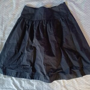 Maeve Anthropologie Womens Side Zip Embroidered Trim A Line Skirt Black Size 12